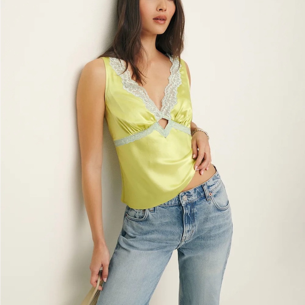 Reformation Aliceyn Silk Top